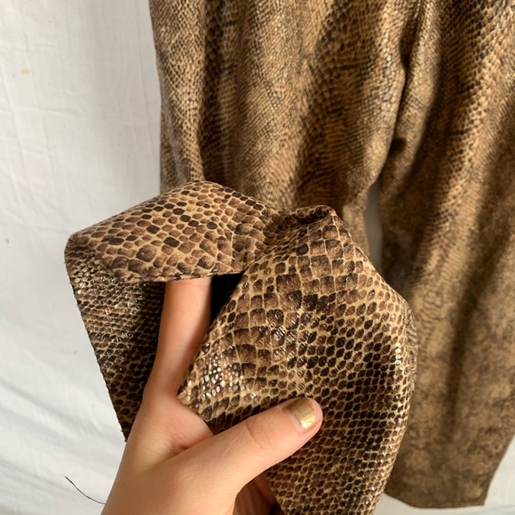 Vintage Harve Benard Benard Holtzman High Rise Women's Brown Faux Snakeskin - Picture 4 of 8